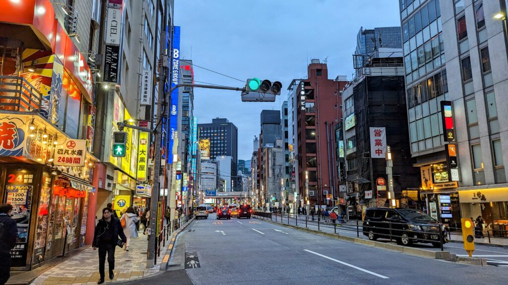 street of roppoingi tokyo japan